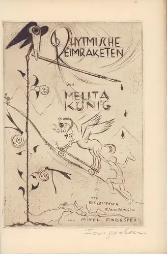 König, Melita: Der Topf voll Mäuse. Rhythmische Reimraketen. Mit 7 Original-Radierungen von Michel Klemm. 