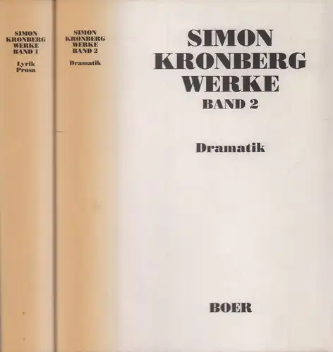 Kronberg, Simon: Werke. 2 Bde. (= komplett). Hrsg. von Armin A. Wallas. 