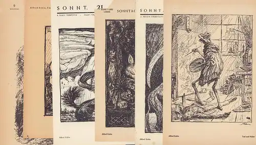 Kubin, Alfred: [Konvolut von 6 Kalenderblättern]. 