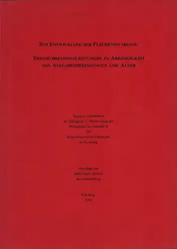 Kühn-Inacker, Heike: Zur Entwicklung der Flächenvarianz: Transformationsleistungen in Abhängigkeit von Aufgabenbedingungen und Alter. Diss. phil. der Julius-Maximilians-Universität zu Würzburg. 