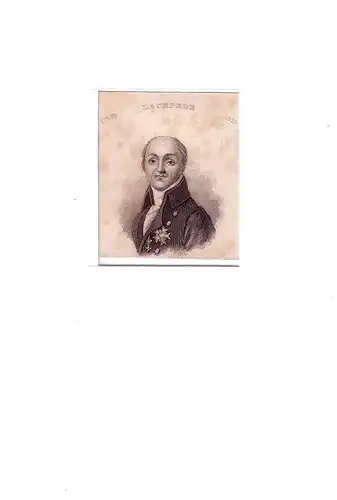 PORTRAIT Bernard Lacépède. (1756 Agen - 1825 Épinay-sur-Seine, französischer Zoologe u. Politiker). Schulterstück en face. Stahlstich, Lacépède, Bernard Germain