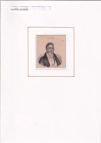 PORTRAIT Jacques Lafitte. (1767 Bayonne - 1844 Paris, französischer Bankier u. Politiker). Schulterstück im Dreiviertelprofil. Stahlstich, Lafitte, Jacques