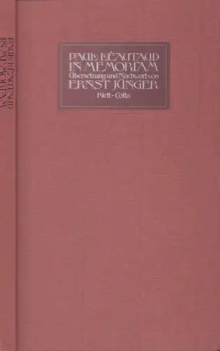 Léautaud, Paul: In Memoriam. Übersetzung u. Nachwort von Ernst Jünger. 