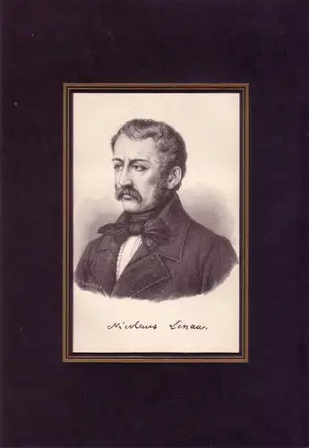PORTRAIT Nicolaus Lenau. (1802 Csatád-1850 Oberdöbling, Dichter). Brustbild im Halbprofil. Holzstich von R. Henkel, Lenau, Nicolaus