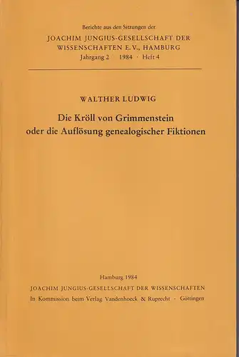 Ludwig, Walther: Die Kröll von Grimmenstein oder die Auflösung genealogischer Fiktionen. Vorgelegt in der Sitzung vom 29. Juni 1984 der Joachim Jungius-Gesellschaft der Wissenschaften, Hamburg. 