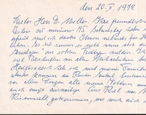 Marchtaler, Hildegard: Eigenhändige, beidseitig beschriebene Briefkarte.