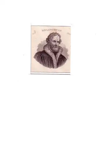 PORTRAIT Philipp Melanchthon. Schulterstück im Halbprofil. Stahlstich, Melanchthon, Philipp