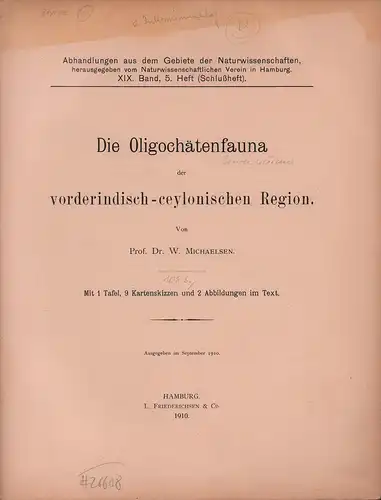 Michaelsen, W: Die Oligochätenfauna der vorderindisch-ceylonischen Region. Hrsg. vom Naturwissenschaftlichen Verein in Hamburg. 