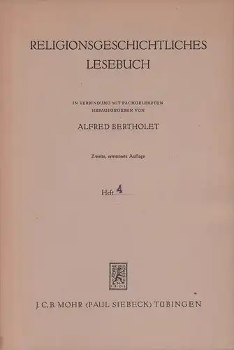 Nilsson, Martin P. [Persson]: Die Religion der Griechen. In Verbindung mit Fachgelehrten hrsg. von Alfred Bertholet. 2. erweit. Aufl. 