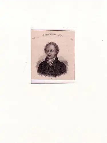PORTRAIT Ochsenheimer. (1767 Mainz - 1822 Wien, deutscher Schauspieler, Lustspieldichter, Lepidopterologe). Brustbild im Halbprofil. Stahlstich, Ochsenheimer, Ferdinand