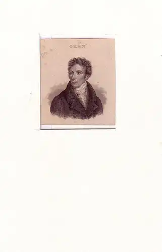 PORTRAIT Lorenz Oken. (1779 Bohlsbach, Baden - 1851 Zürich, deutscher Mediziner u. Naturforscher). Schulterstück im Halbprofil. Stahlstich, Oken, Lorenz (eigtl. L. Okenfuß)