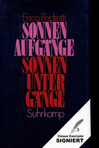 Pedretti, Erica: Sonnenaufgänge, Sonnenuntergänge. Erzählungen. (2. Aufl.). 