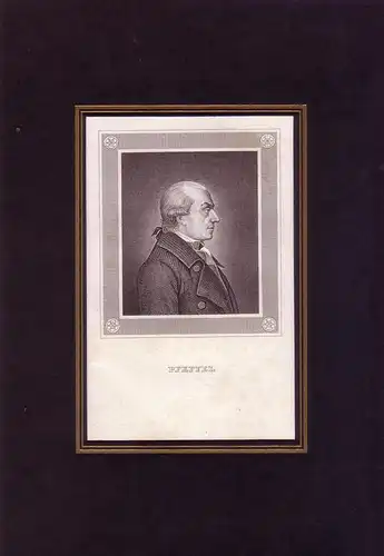 PORTRAIT Pfeffel. (1736 Kolmar - 1809 ebda., Dichter und Pädagoge). Brustbild en profil. Stahlstich, Pfeffel, Gottlieb Konrad