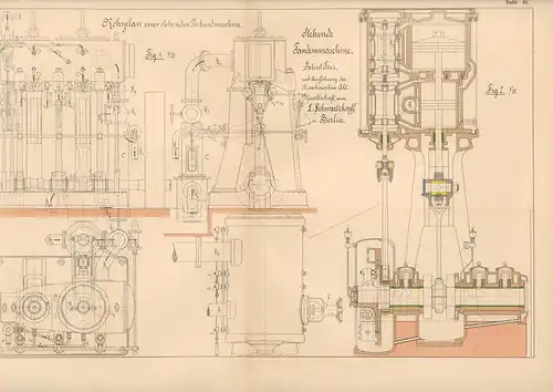 Pohlhausen, A. [August]: Berechnung, Konstruktion und Anlage der Transmissions-Dampfmaschinen. Lehr- und Handbuch für Techniker und Ingenieure. BAND 2: TAFELN (apart). 
