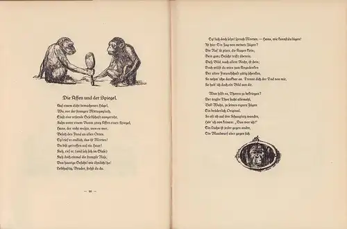 Ramler, Karl Wilhelm.: Alte Tier Fabeln. Mit Steinzeichnungen von August Gaul. 