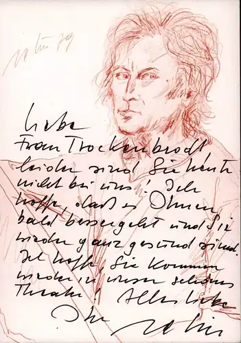 Relin, Veit: Eigenh. Portrait-Postkarte mit Unterschrift. 