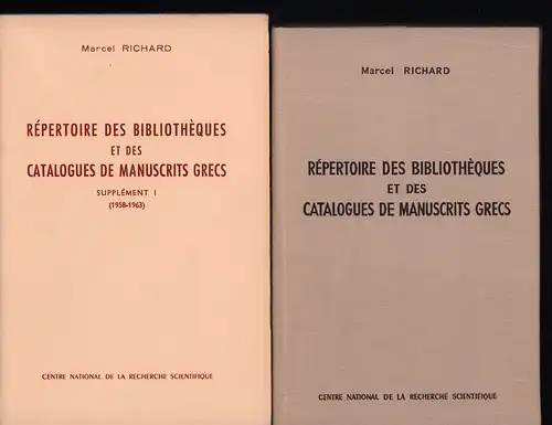 Richard, Marcel: Répertoire des bibliothèques et des catalogues de manuscrits grecs. 2. éd. 
