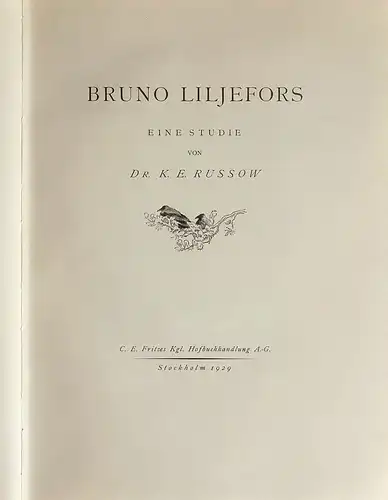 Russow, K. E: Bruno Liljefors. Eine Studie. 