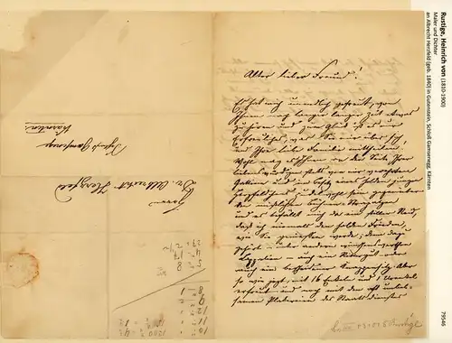 Eigenhändiger Brief m. Unterschrift u. Adresse. Mit schwarzer Tinte auf einfachem, karierten Papier. Stuttgart, 14.4.1890. 