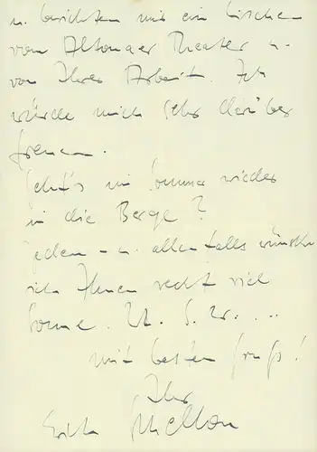 Schellow, Erich: Eigenhändiger Brief an Frl. Schittat, Hamburg,  1. V. [19]40. 