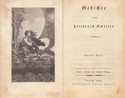 Schiller, Friedrich: Gedichte. Theil 2 (von 2) apart. 2., verbesserte u. vermehrte Aufl. 