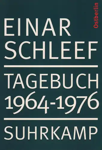 Schleef, Einar: Tagebuch 1964-1976: Ostberlin. Hrsg. von Winfried Menninghaus, Sandra Janßen u. Johannes Windrich. (1. Aufl.). 