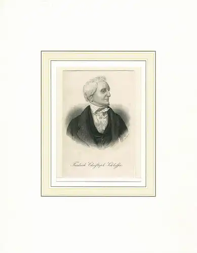 PORTRAIT Friedrich Christoph Schlosser. (1776 Jever - 1861 Heidelberg, Historiker und Bibliothekar). Brustbild im Halbprofil. Stahlstich, Schlosser, Friedrich Christoph