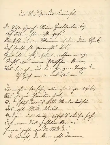 Schumacher, Fritz: Das Lied von der Kunst. [Humoristisches Gedicht]. 