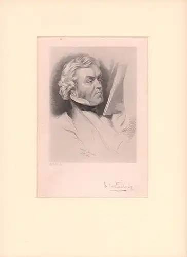 PORTRAIT William Makepiece Thackeray. (1811 Kalkutta - 1863 London, Schriftsteller). Schulterstück im Halbprofil. Stahlstich von Joseph Brown nach Samuel Lawrence, Thackeray, William Makepeace