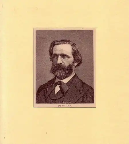 PORTRAIT Giuseppe Verdi. (1813 Le Roncole - 1901 Mailand, Komponist). Schulterstück im Dreiviertelprofil. Holzstich.