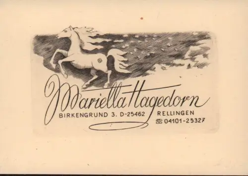 EXLIBRIS für Mariella Hagedorn. Radierung, Vereschagin, Vladimir