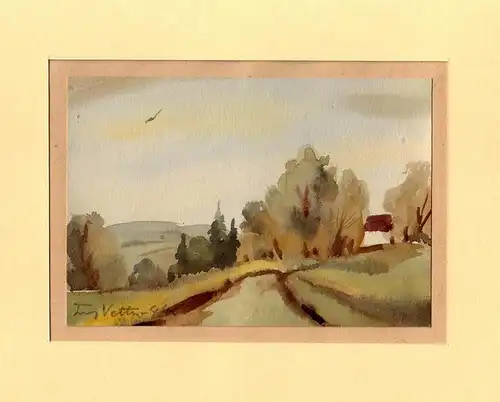 Kleine Landschaft. Aquarell, Vetter-Gotha, Franz