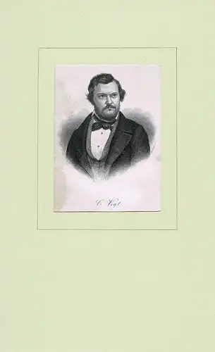 PORTRAIT C. Vogt. (1817 Gießen - 1895 Genf, Naturwissenschaftler, Politiker). Brustbild en face. Stahlstich, Vogt, Christoph August Carl