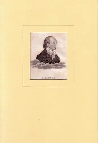 PORTRAIT Johann Heinrich Voß. (1751 Sommerstorf bei Waren (Müritz) - 1826 Heidelberg, Dichter u. Übersetzer). Schulterstück im Halbprofil. Stahlstich, tls. in Punktiermanier, von Falck.