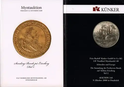 Myntauktion / Münzauktion / Coin auction. 2 Kataloge