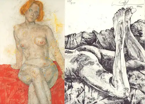 Göttlicher, Erhard: Akte. Zeichnungen, Gemälde, Illustrationen. Bearb. v. Norbert Haun. (Mit einer Einführung von Friedhelm Häring u. Texten von Erhard Göttlicher, Viktoria Urmesbach, Klaus Waschk). 