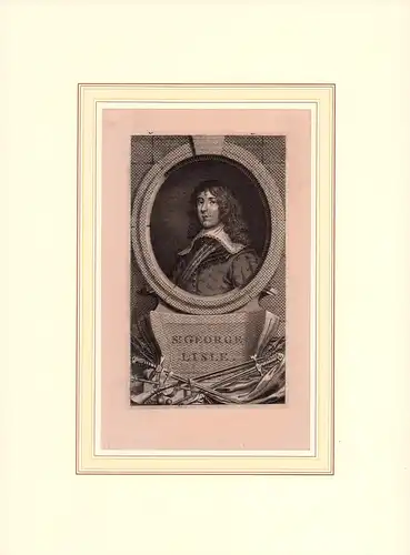 PORTRAIT Sr. George Lisle. Brustbild im Dreiviertelprofil nach links. Kupferstich, Lisle, George