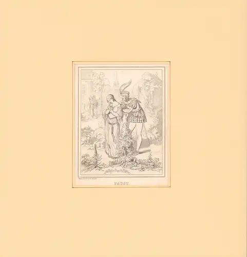 Szene aus Faust. Stahlstich von W. Pobuda [nach Julius Nissle], Goethe, Johann Wolfgang von