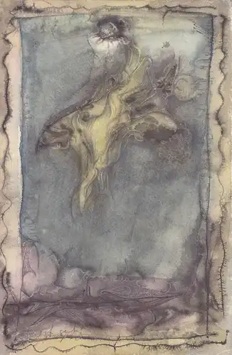 Fliegt gut!. Aquarell mit Tusche auf Bütten, im unt. linken Bildrand bezeichnet. Undatiert u. nicht signiert, Böhm, Frank