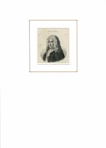 PORTRAIT René-Antoine Ferchault de Réaumur. (1683-La Rochelle - 1757 bei Saint-Julien-du-Terroux, Département Mayenne, französischer Naturwissenschaftler). Schulterstück im Dreiviertelprofil. Stahlstich, Réaumur, René-Antoine Ferchault de