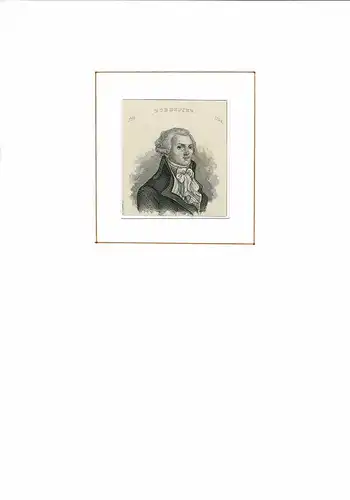 PORTRAIT Robespier [sic!]. (1759 [recte 1758] Arras - 1794 Paris. Französischer Politiker). Schulterstück im Halbprofil. Stahlstich, Robespierre, Maximilien