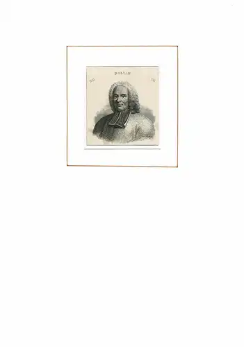 PORTRAIT Charles Rollin. (1661 Paris - 1741 ebenda. Französischer Historiker). Schulterstück im Halbprofil. Stahlstich, Rollin, Charles