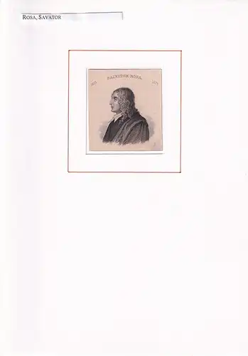 PORTRAIT Salvator Rosa. (1615 Neapel - 1673 Rom. Italienischer Maler). Schulterstück en profil. Stahlstich, Rosa, Salvator