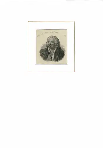 PORTRAIT Jean-Baptiste Rousseau. (1671 Paris - 1741 La Genette bei Brüssel. französischer Schriftsteller). Schulterstück im Halbprofil. Stahlstich, Rousseau, Jean-Baptiste
