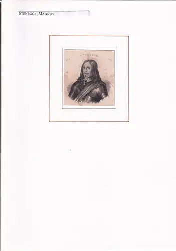 PORTRAIT Magnus Stenbock. (1665 Stockholm - 1717 Kopenhagen. schwedischer Feldmarschall).  Schulterstück im Halbprofil. Stahlstich, Stenbock, Magnus