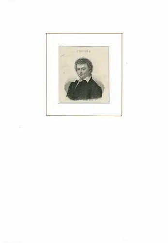 PORTRAIT Esaias Tegnér. (1782 Kyrkerud - 1846 Växjö. Schwedischer Schriftsteller). Schulterstück im Halbprofil. Stahlstich, Tegnér, Esaias