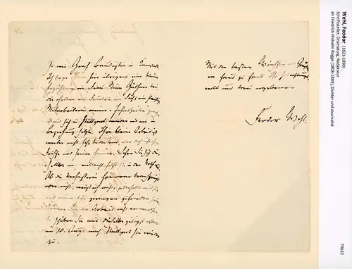 Wehl, Feodor (1821-1890), Schriftsteller, Dramaturg, Redakteur: Eigenhändiger Brief mit Unterschrift. Mit schwarzer Tinte auf geripptem Bütten. Hamburg, Grindelallee  Nr. 29, am 24. Juli 1873. 