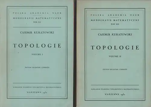 Kuratowski, Casimir: Topologie. Èd. 3ème, corrigée (Bd 2: Éd. 2ème, corrigée). 2 Bde (= komplett). 