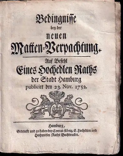 Tonnies, P. D. W. [Peter Dietrich Wilhelm]: Nachtrag und Berichtigung betreffend die neue Rettungsmaschine und das am 1sten August mit derselben auf der Binnen-Alster angestellte Experiment. (Hamburg, den 27sten August 1825. P. D. W. Tonnies). 