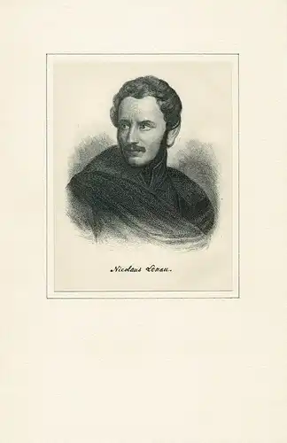 PORTRAIT Nicolaus Lenau. Schulterstück im Dreiviertelprofil. Stahlstich (nach K. Rahl) mit faksimilierter Unterschrift, Lenau, Nikolaus